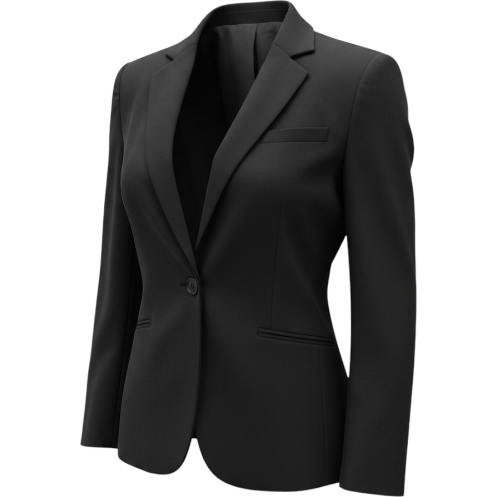 H&M Womens Single Button long line boyfriend Blazer Black Lined Jacket Small NEW